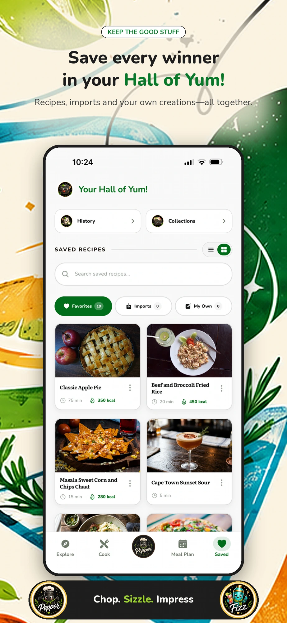 Save every winner in your Hall of Yum