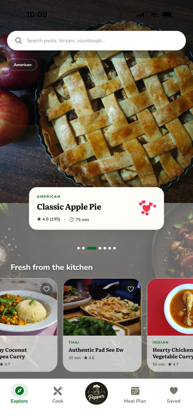 The Explore recipe feed